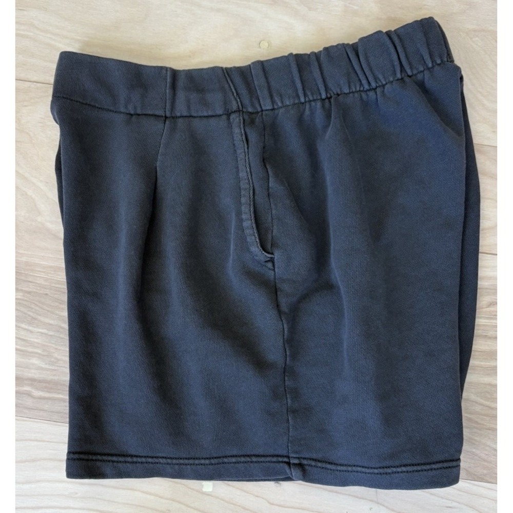 Aerie New Heights Trouser Fleece Short Charcoal Gray Lounge Pleats Casual Size M - Picture 7 of 9